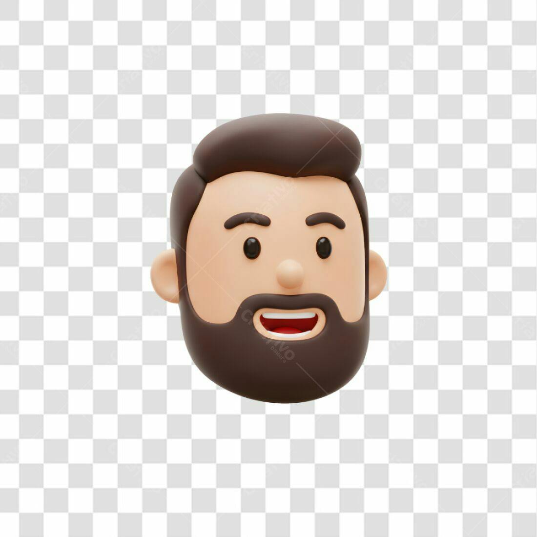 Avatar PNG com fundo transparente Homem Barba Marrom