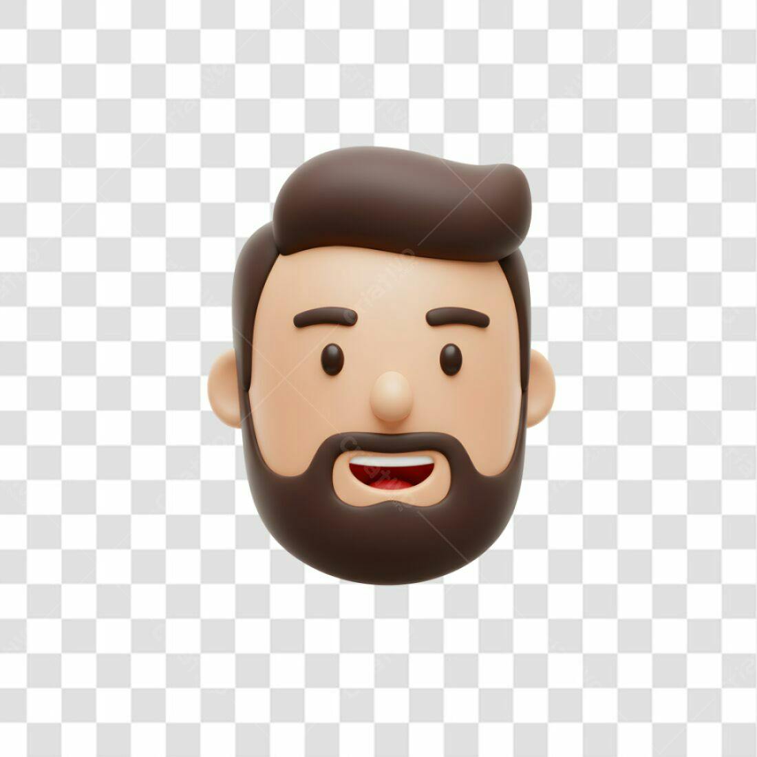 Avatar PNG com fundo transparente Homem Barba Marrom