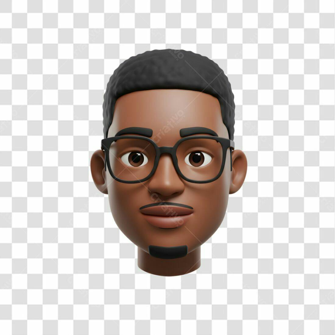 Avatar PNG com fundo transparente Homem Afrodescendente
