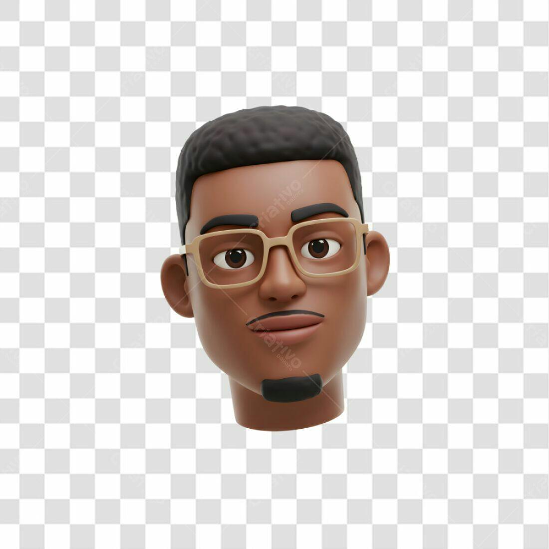 Avatar PNG com fundo transparente Homem Negro
