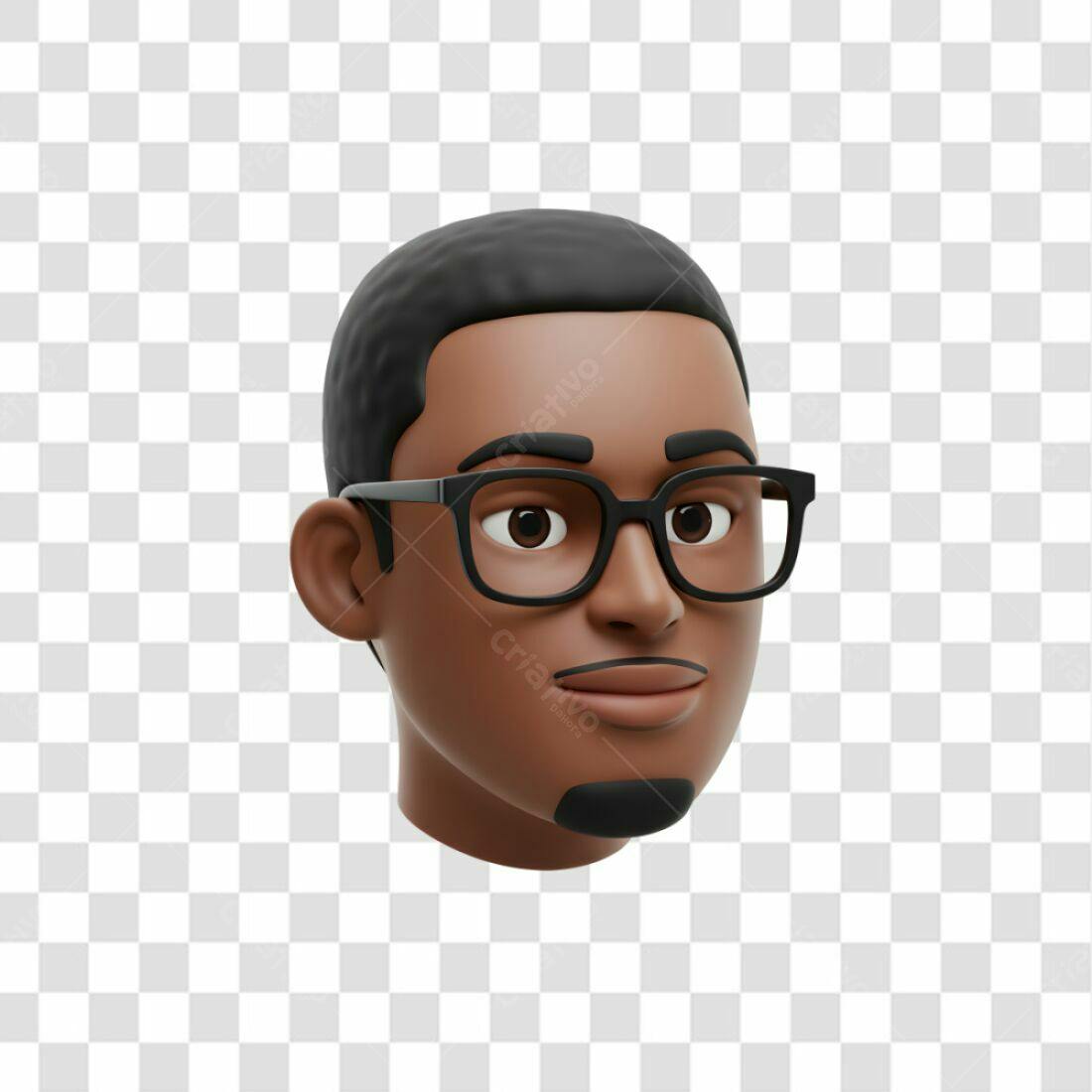 Avatar PNG com fundo transparente homem negro