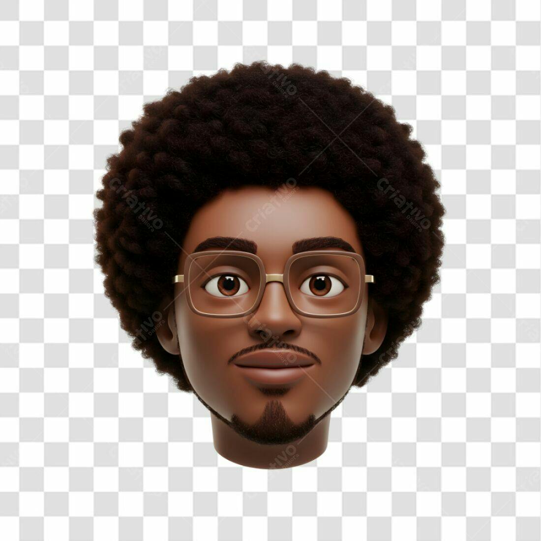Avatar PNG com fundo transparente Homem Afrodescendente