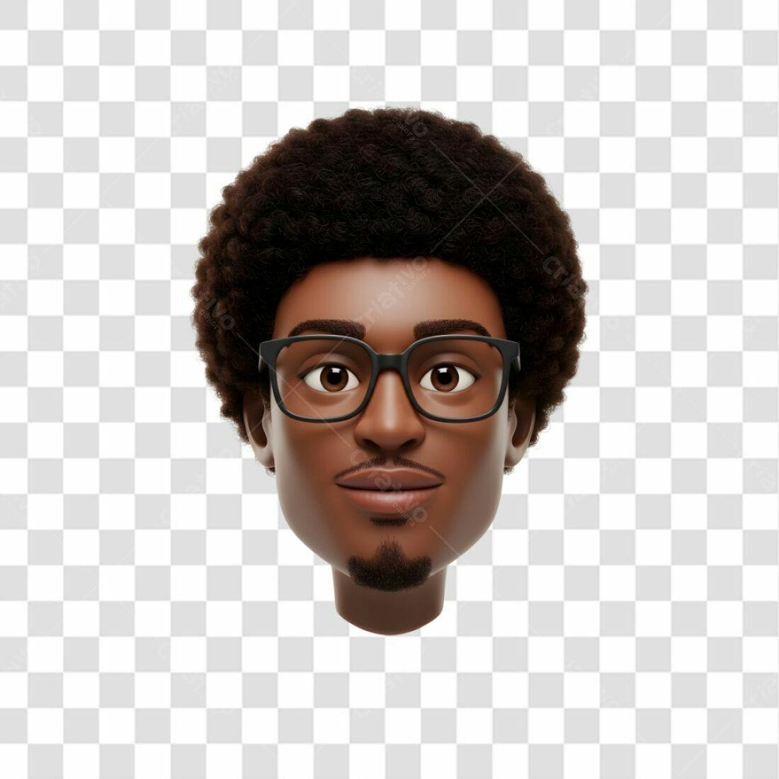 Avatar PNG com fundo transparente Homem Afrodescendente
