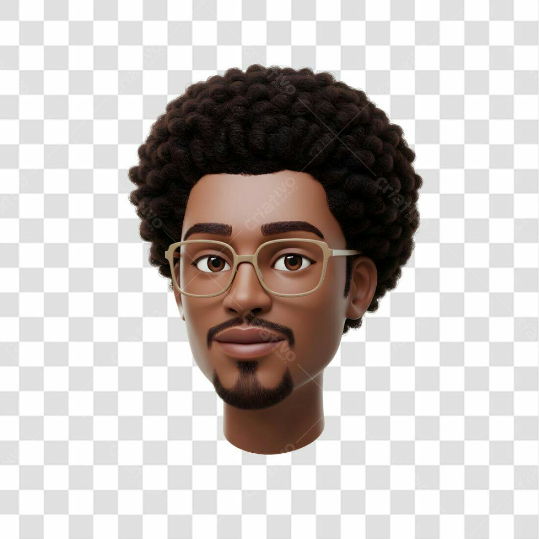Avatar PNG com fundo transparente Homem Afrodescendente
