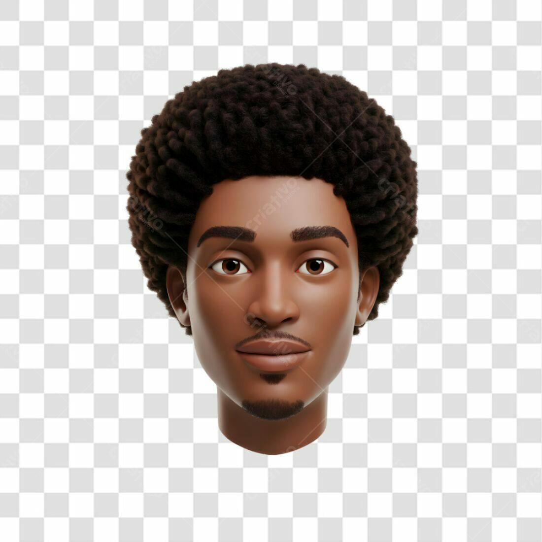 Avatar PNG com fundo transparente homem negro
