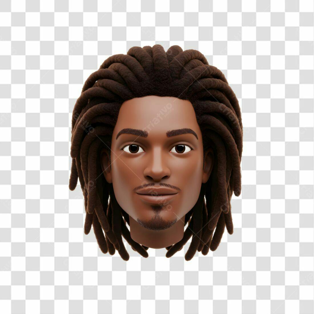 Avatar PNG com fundo transparente Homem Negro Dreadlocks