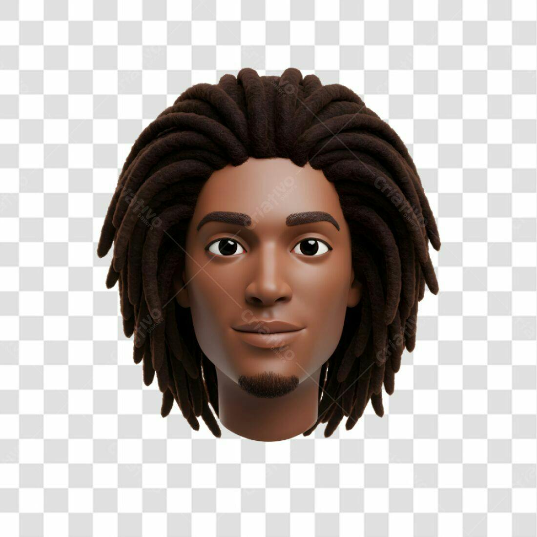 Avatar PNG com fundo transparente Homem Negro Dreadlocks