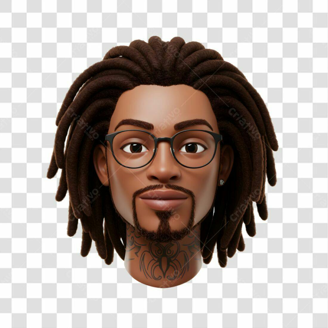 Avatar PNG com fundo transparente Homem negro dreads