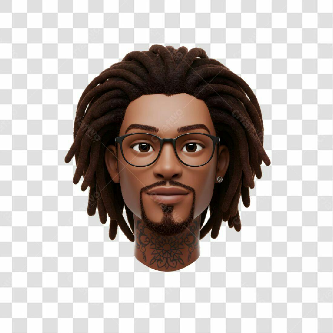 Avatar PNG com fundo transparente Homem negro dreads