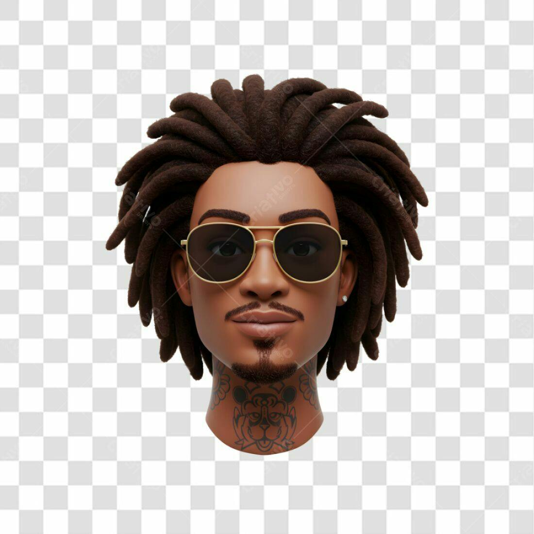 Avatar PNG com fundo transparente estilo Cartoon