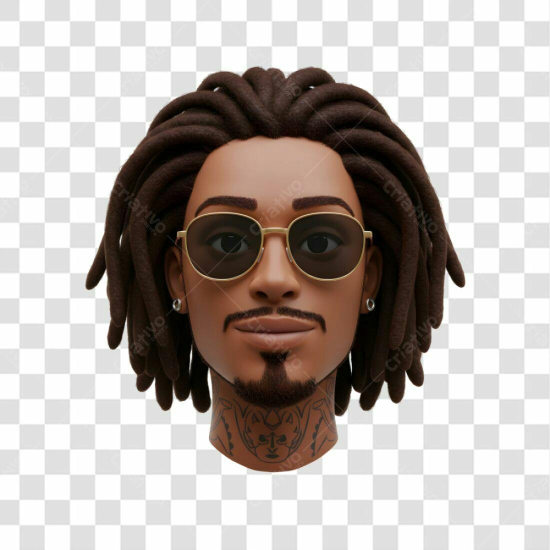 Avatar PNG com fundo transparente estilo cartoon