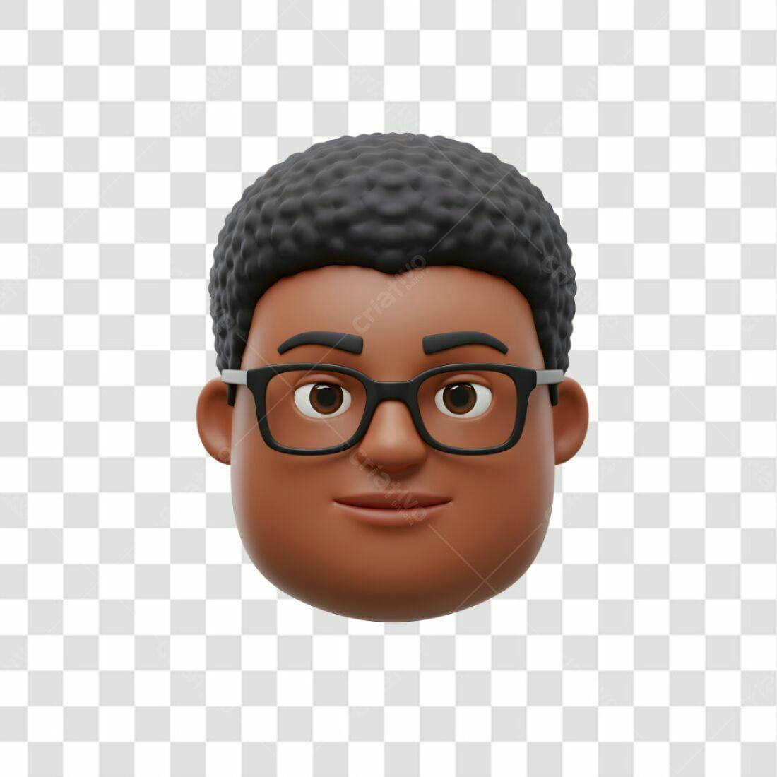 Avatar PNG com fundo transparente homem negro