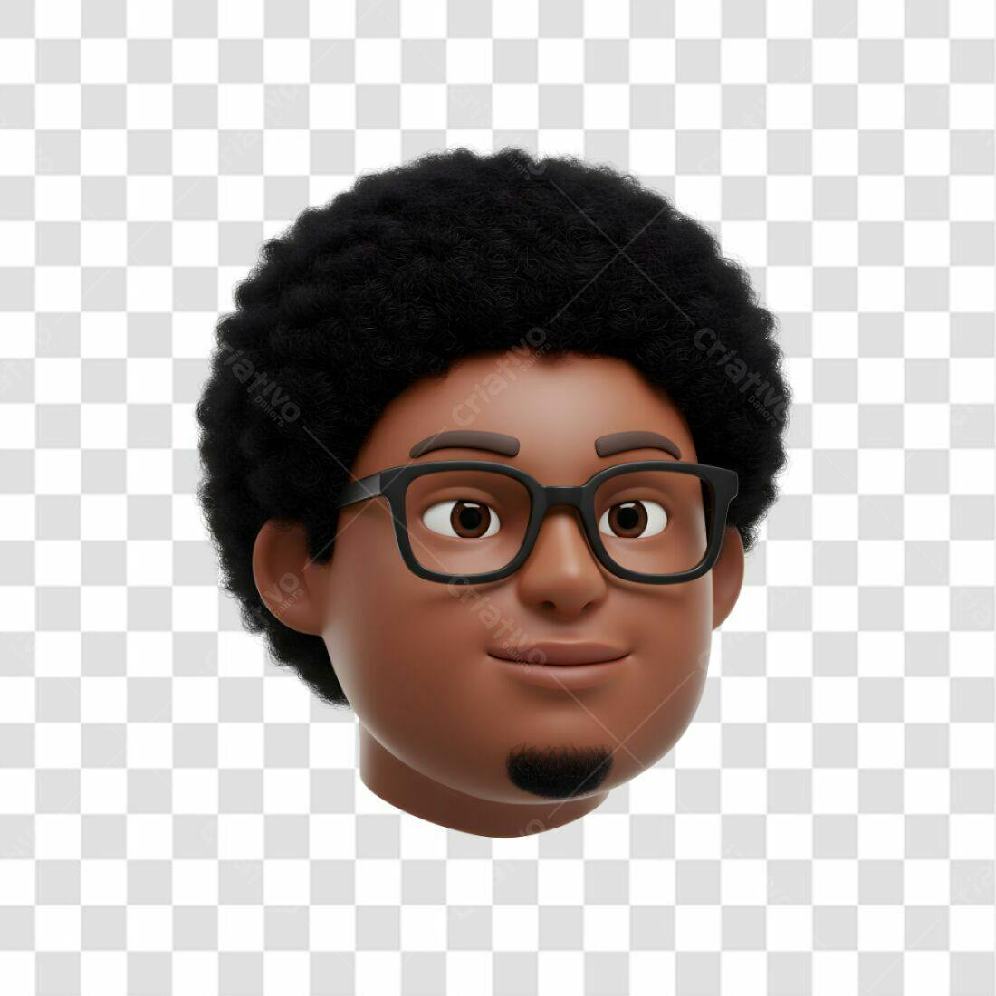 Avatar PNG com fundo transparente Homem Afrodescendente