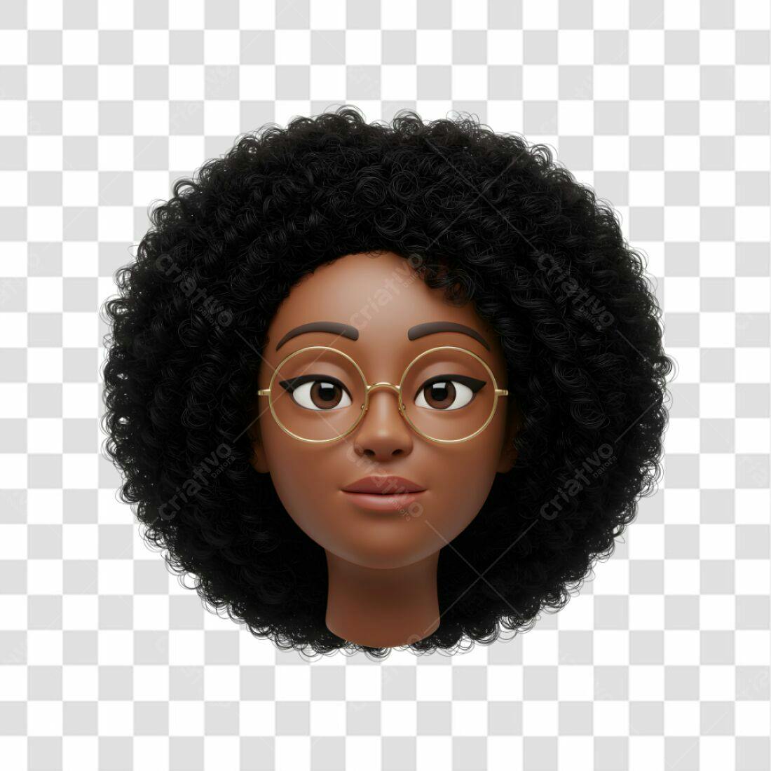 Avatar Mulher Negra PNG com fundo transparente