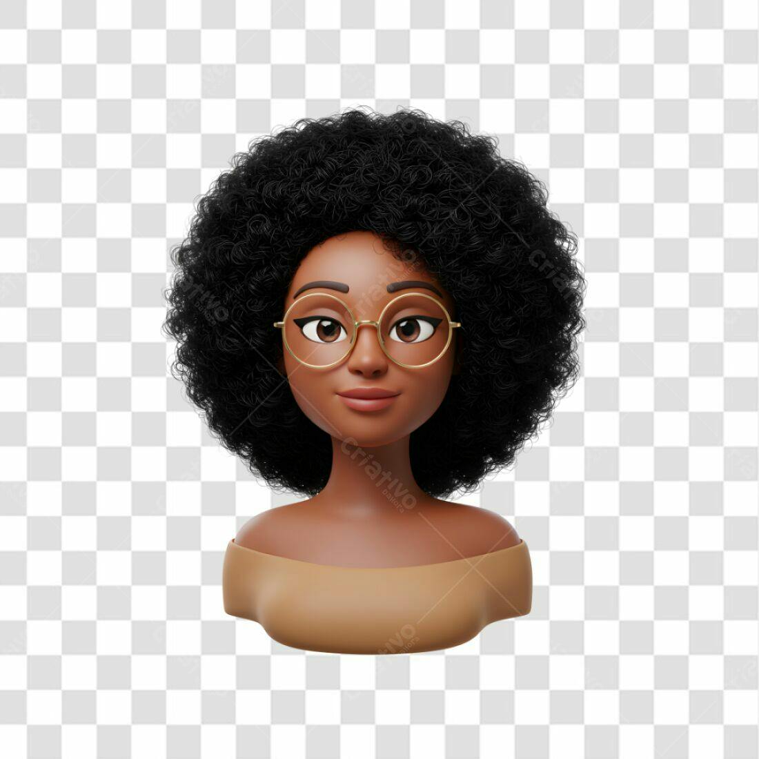 Avatar PNG com fundo transparente Mulher Negra Afro