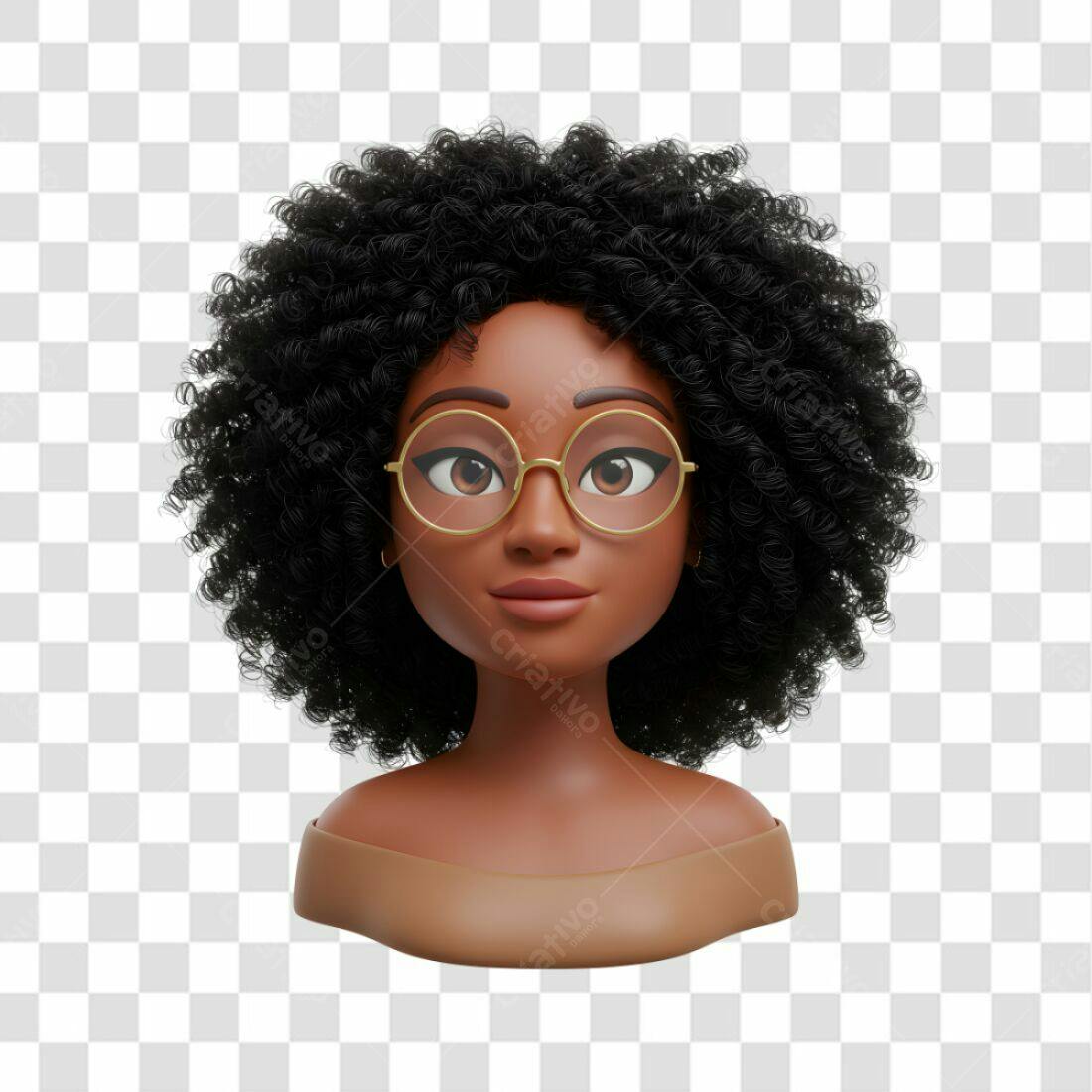Avatar PNG com fundo transparente Mulher Negra