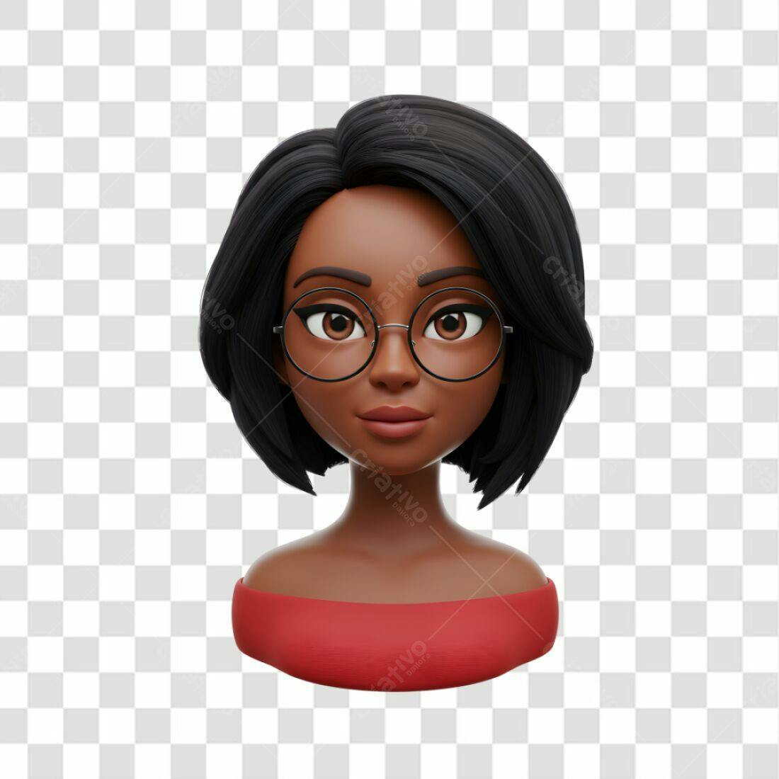 Avatar Mulher Negra PNG com fundo transparente