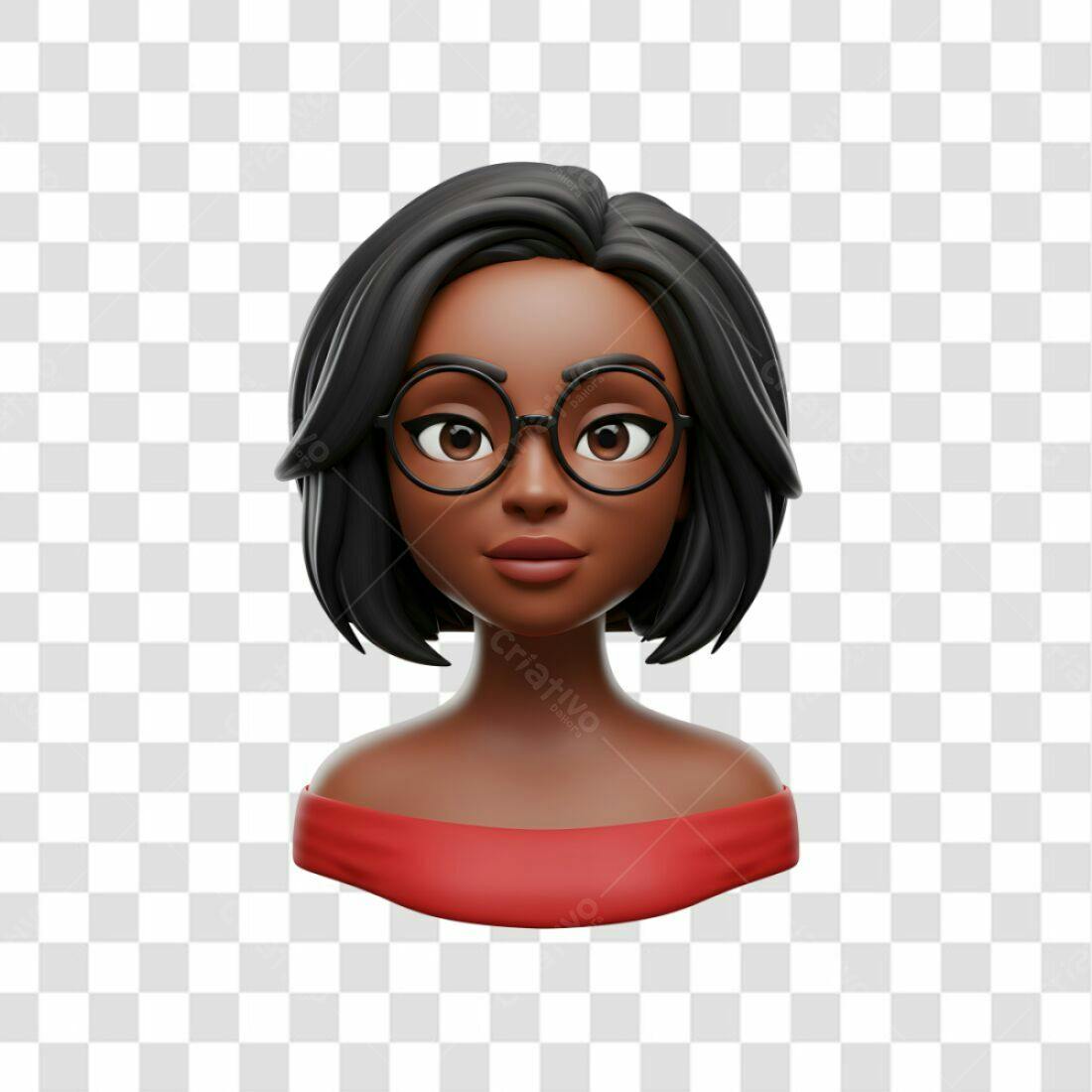 Avatar PNG com fundo transparente Mulher Negra