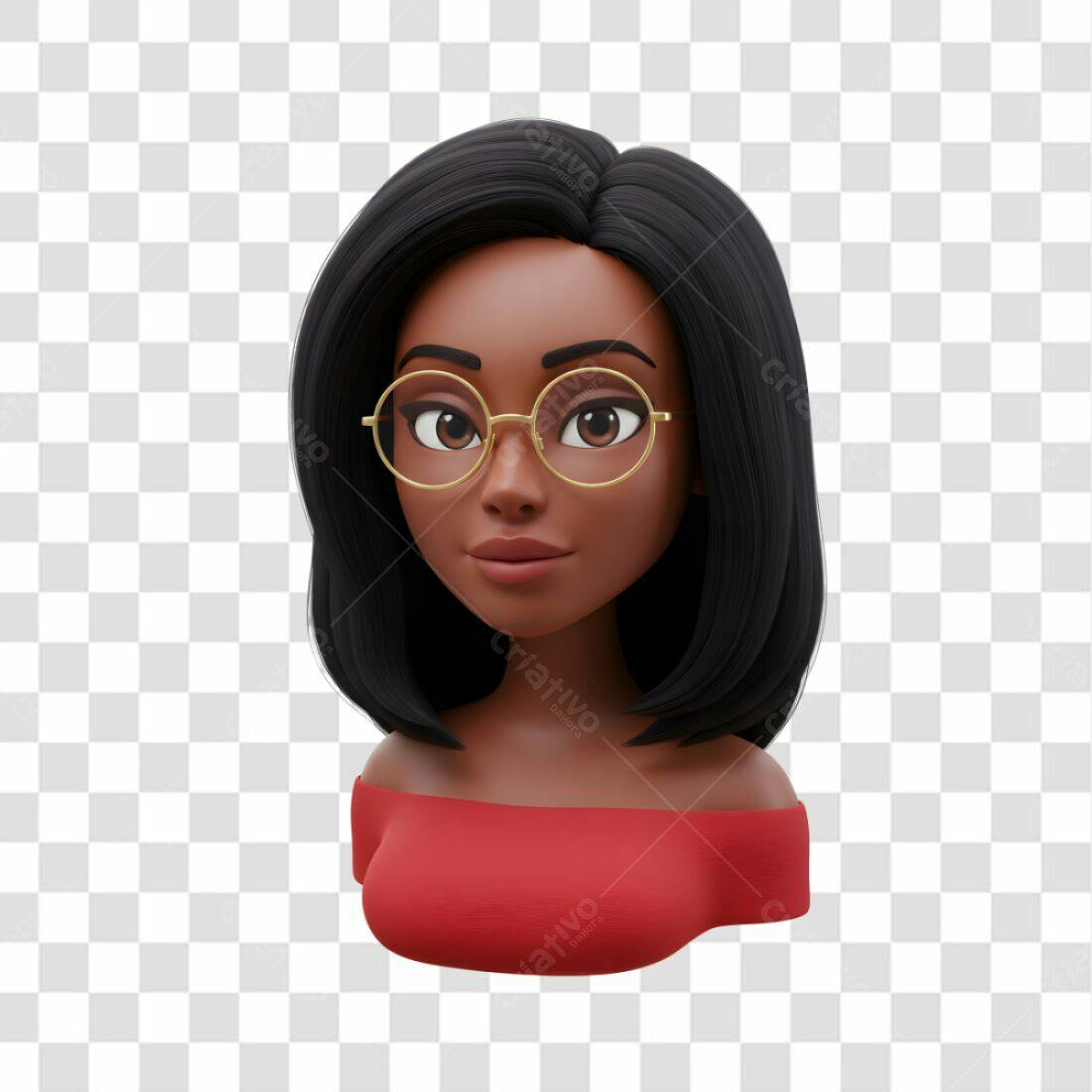 Avatar PNG com fundo transparente Mulher Negra