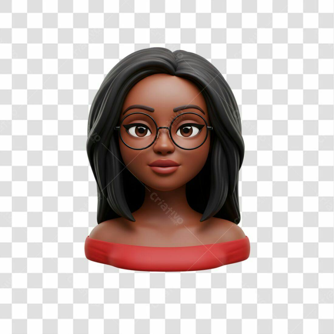 Avatar PNG com fundo transparente Mulher Negra
