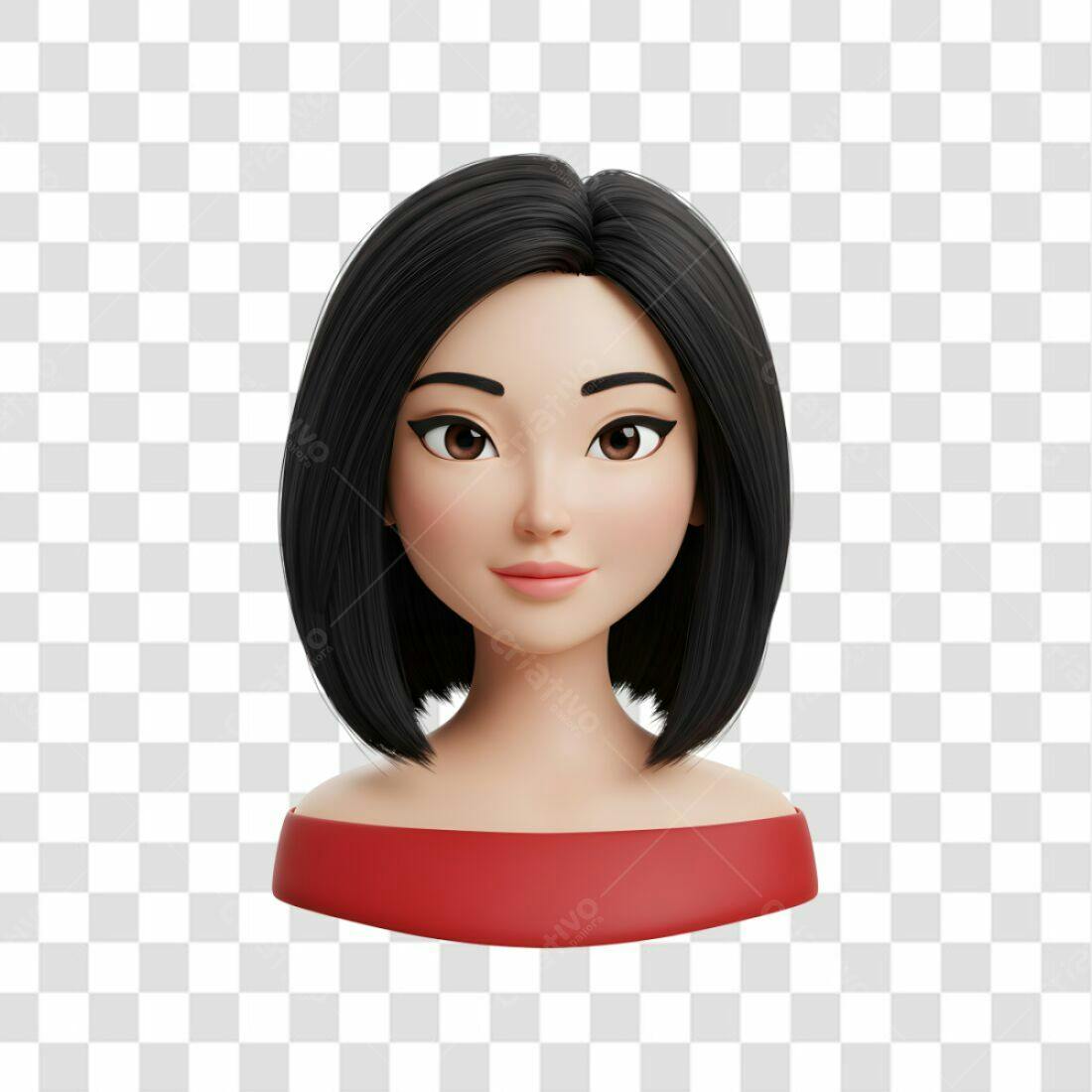 Avatar feminino PNG com fundo transparente