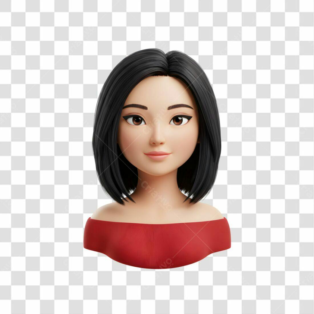 Avatar PNG com fundo transparente Mulher Asiática