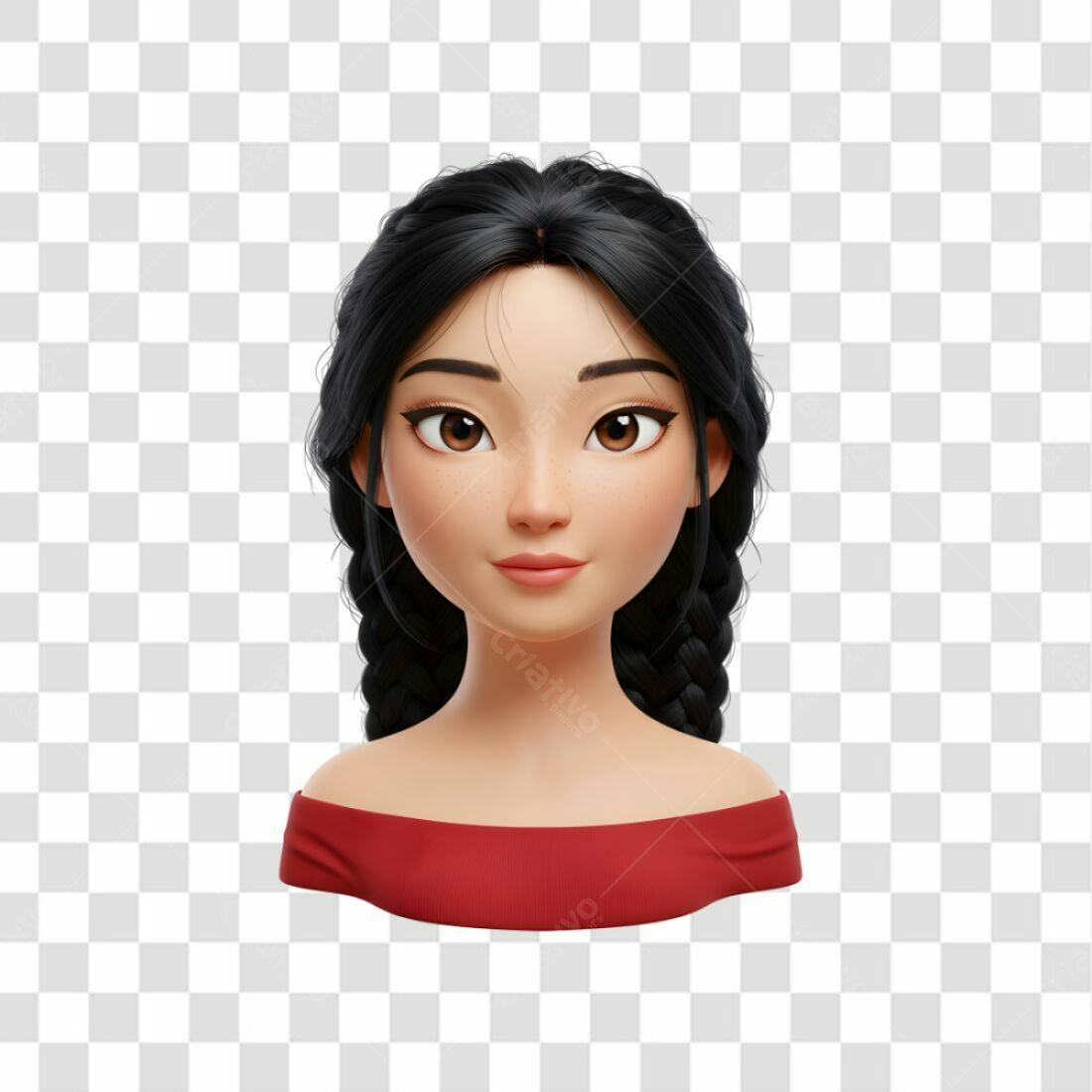 Avatar PNG com fundo transparente Mulher asiática