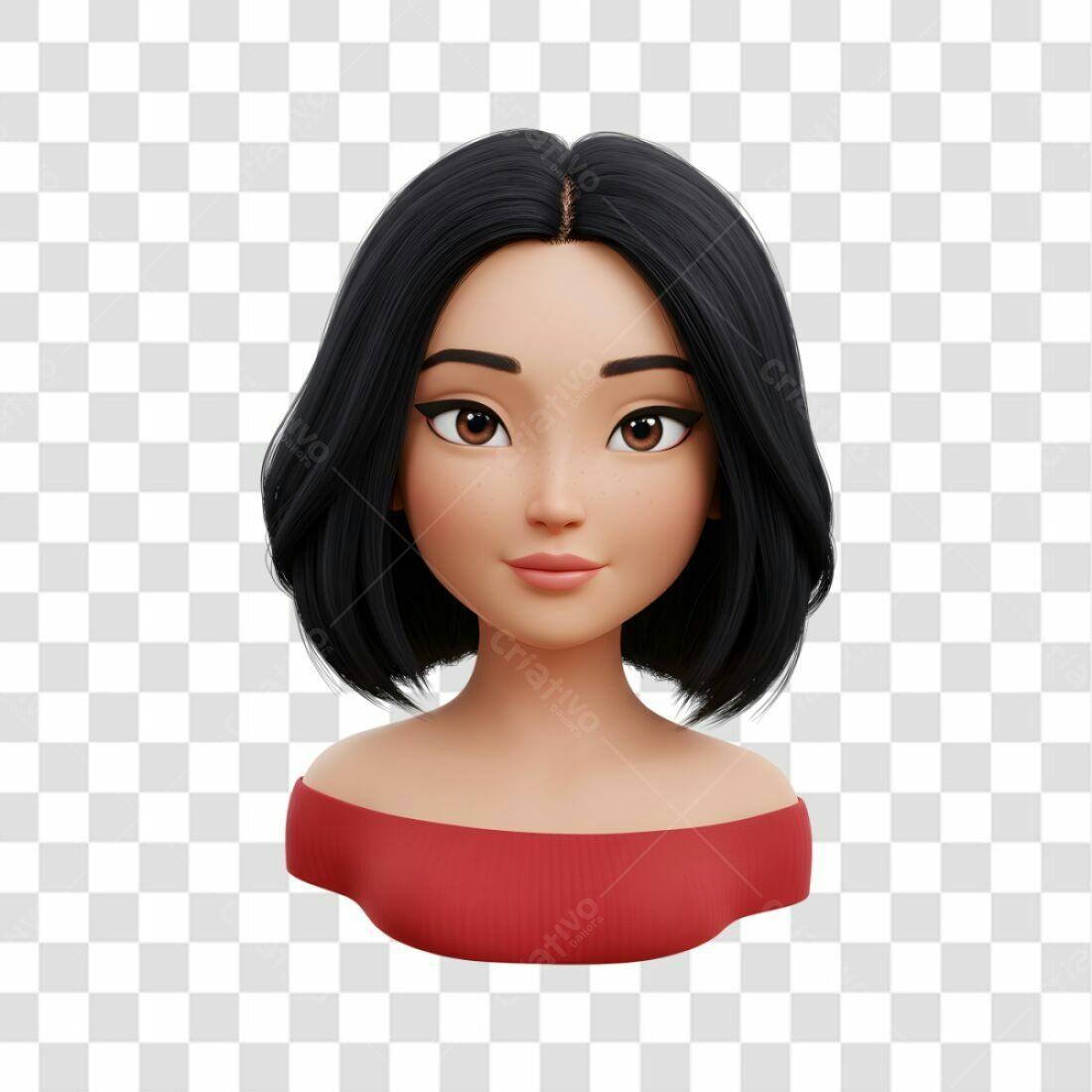 Avatar PNG com fundo transparente Mulher Asiática