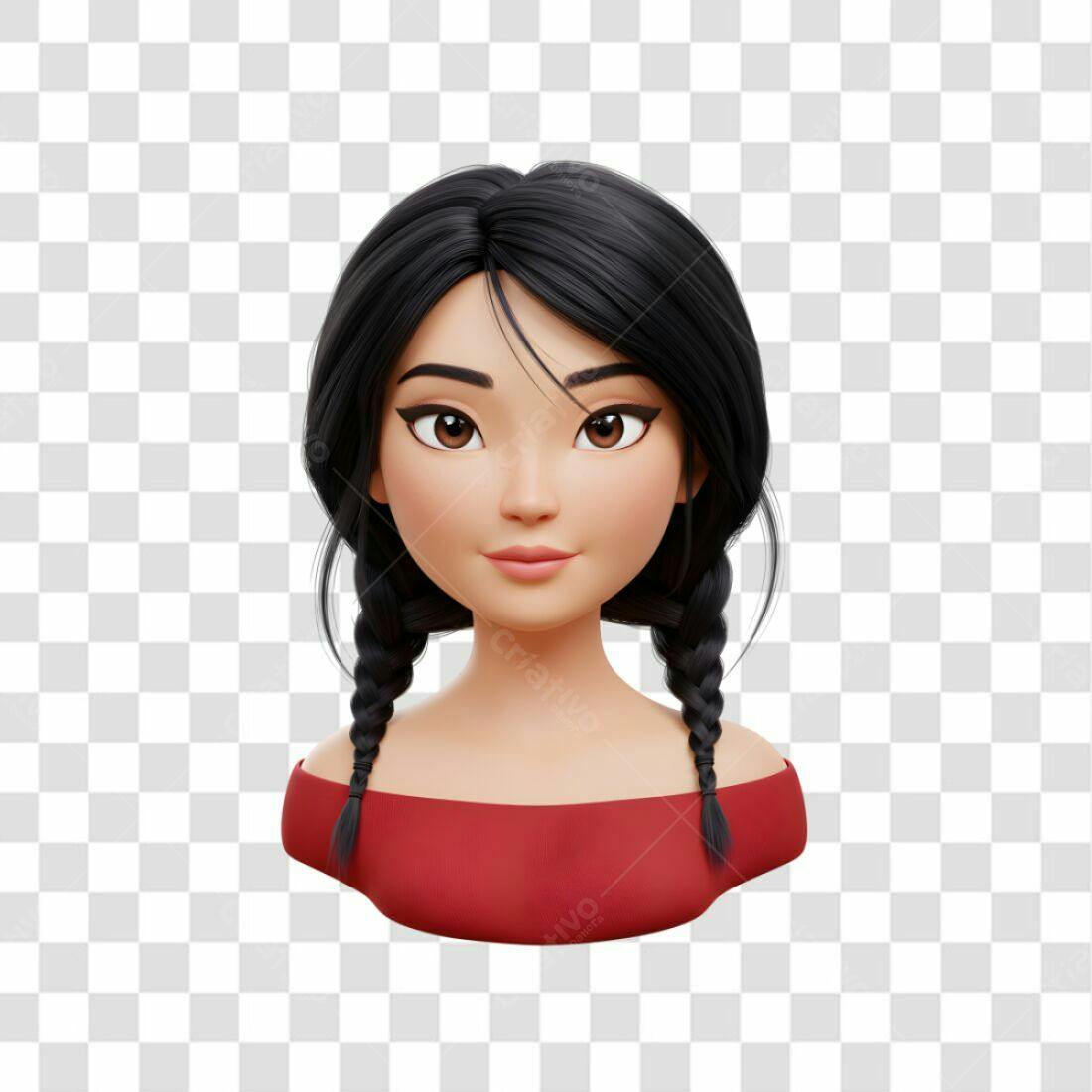 Avatar PNG com fundo transparente Mulher asiática