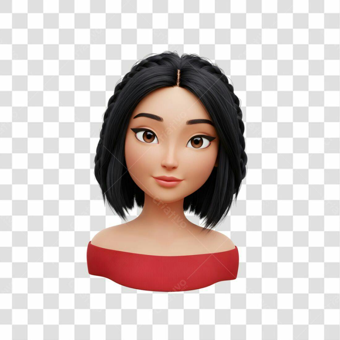 Avatar PNG com fundo transparente Mulher asiática