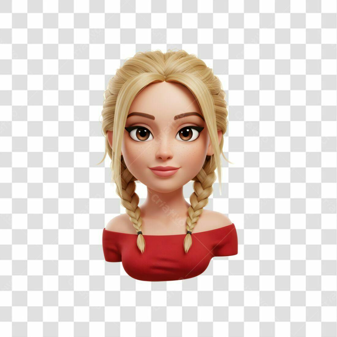 Avatar mulher loira PNG com fundo transparente