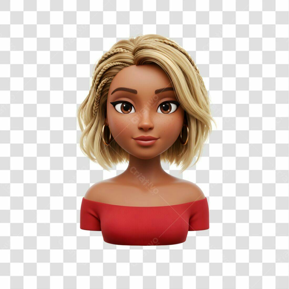 Avatar feminino PNG com fundo transparente
