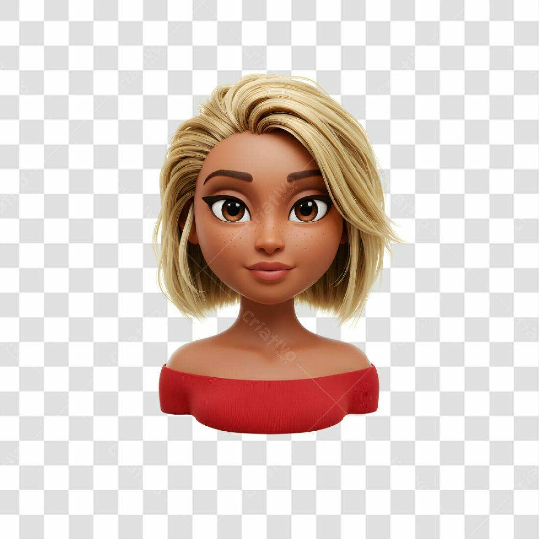 Avatar feminino PNG com fundo transparente