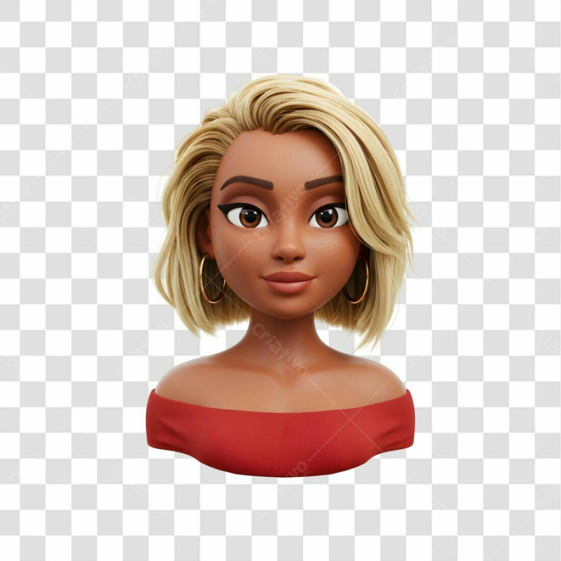 Avatar feminino PNG com fundo transparente