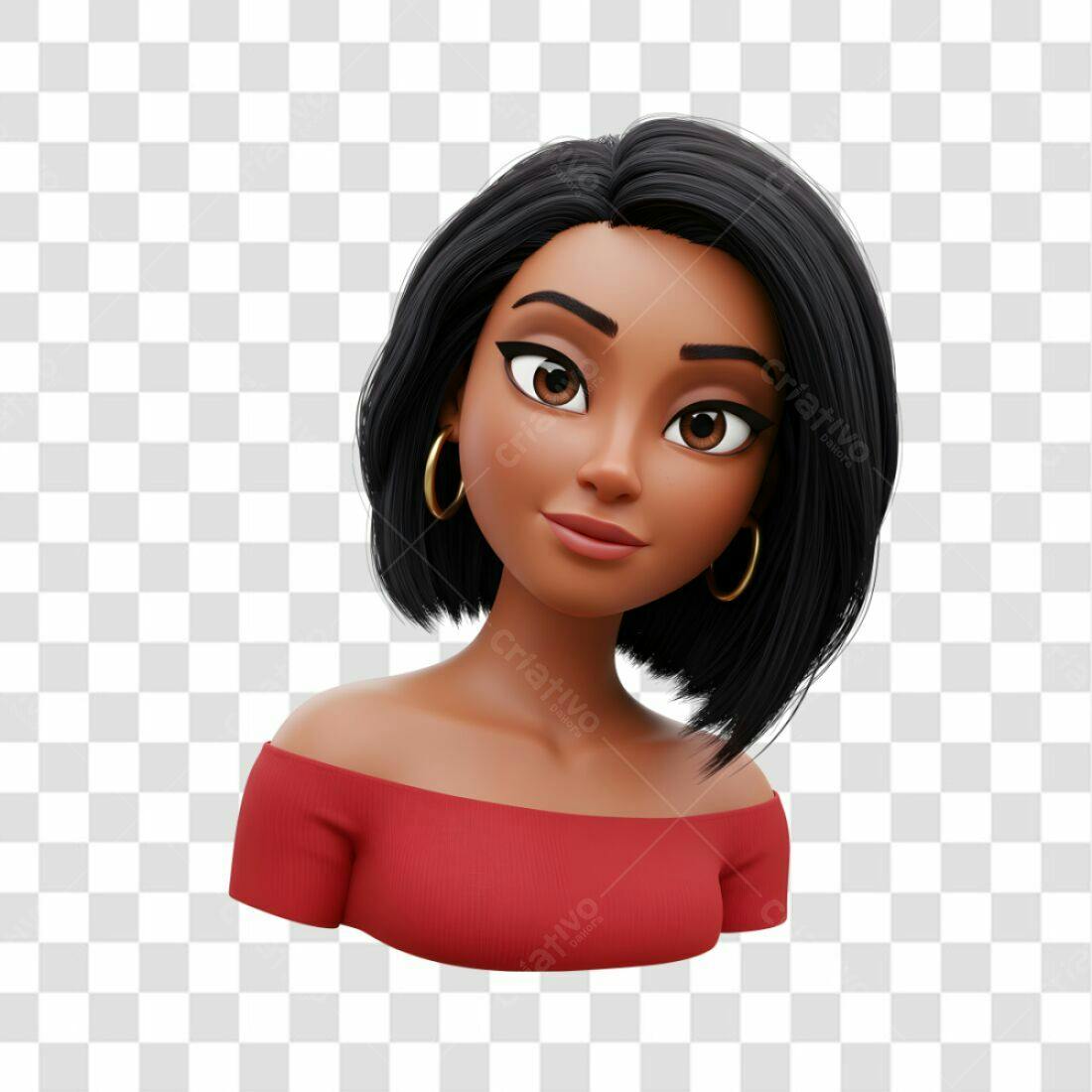 Avatar Mulher Negra PNG com fundo transparente