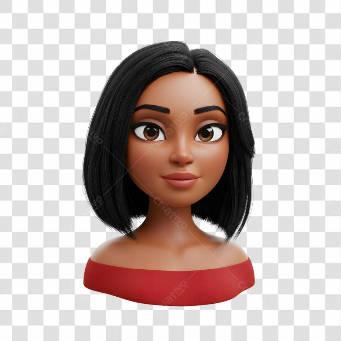 Avatar mulher negra PNG com fundo transparente