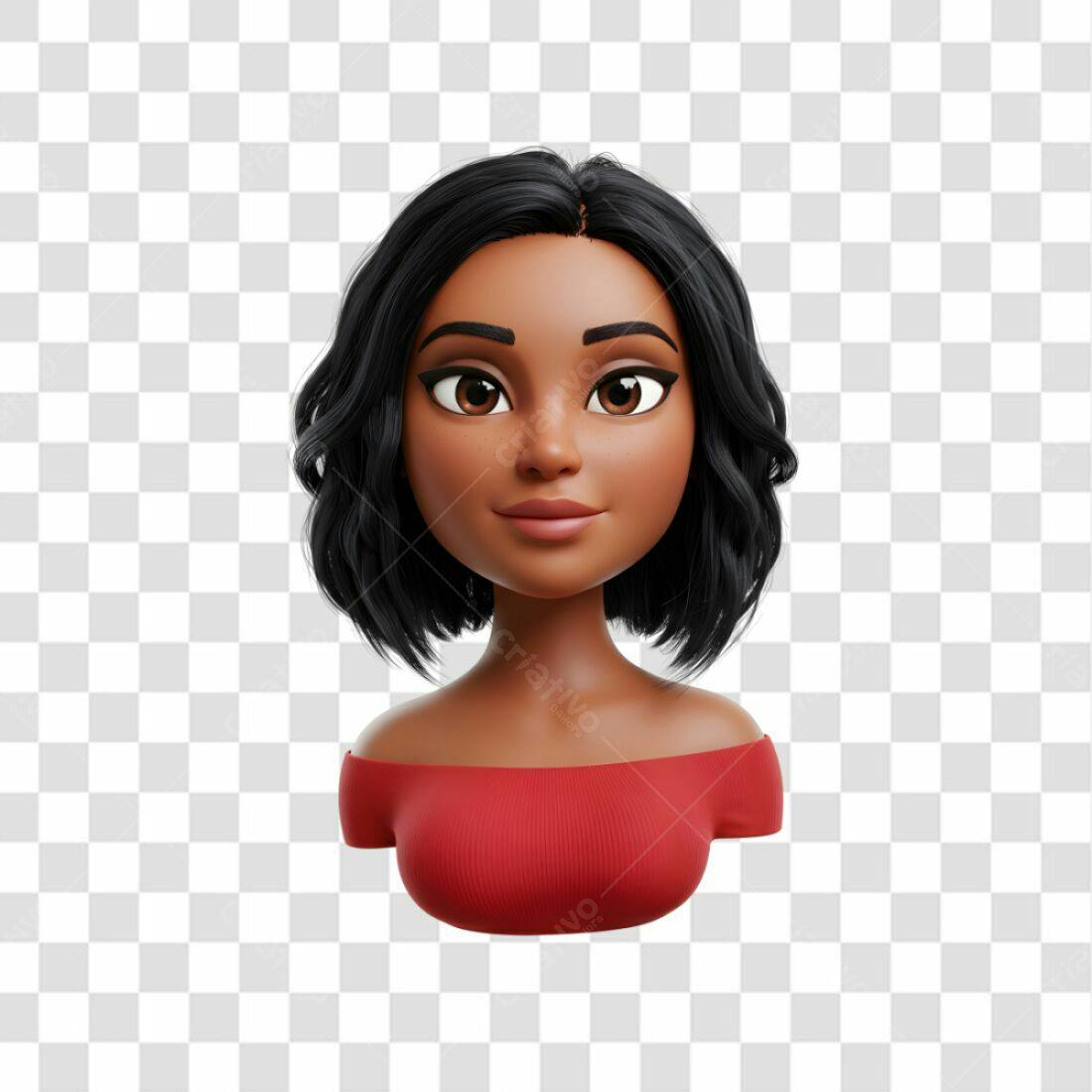 Avatar Mulher Negra PNG com fundo transparente