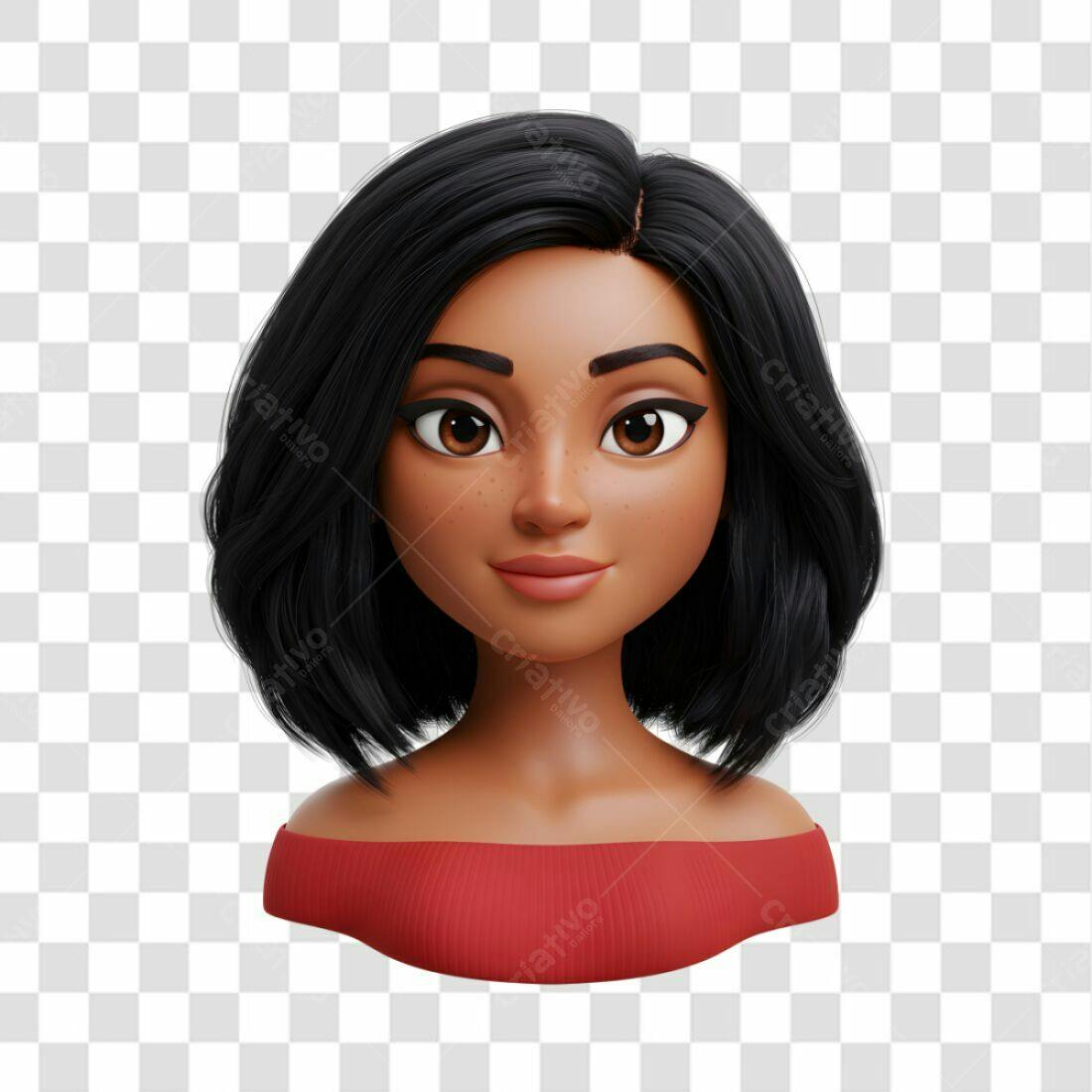 Avatar feminino PNG com fundo transparente