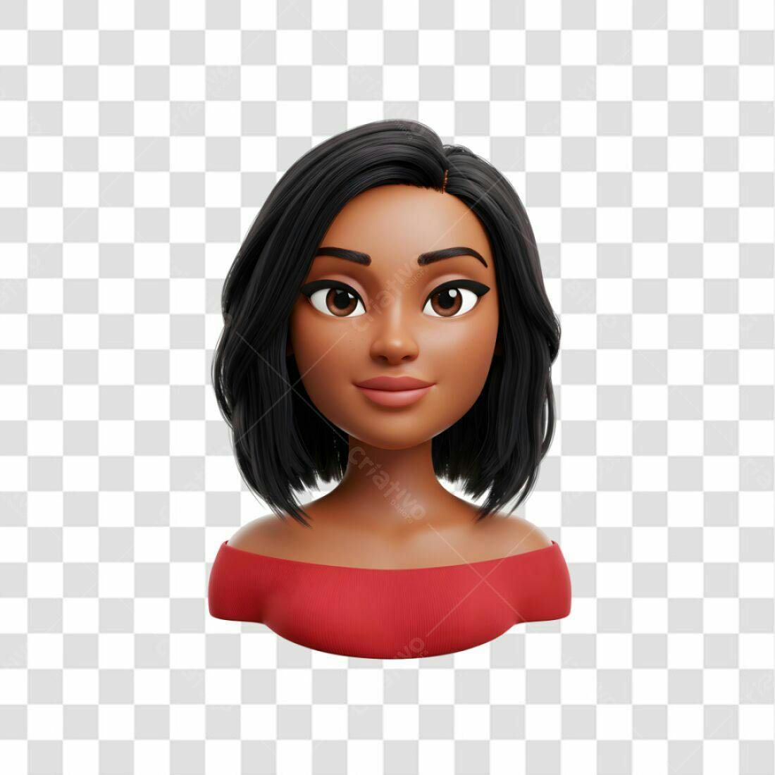 Avatar Mulher Negra PNG com fundo transparente