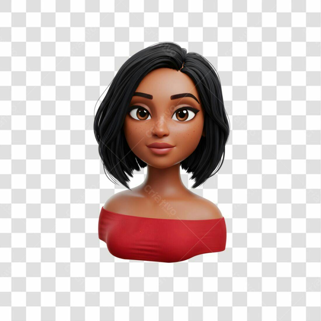 Avatar mulher negra PNG com fundo transparente