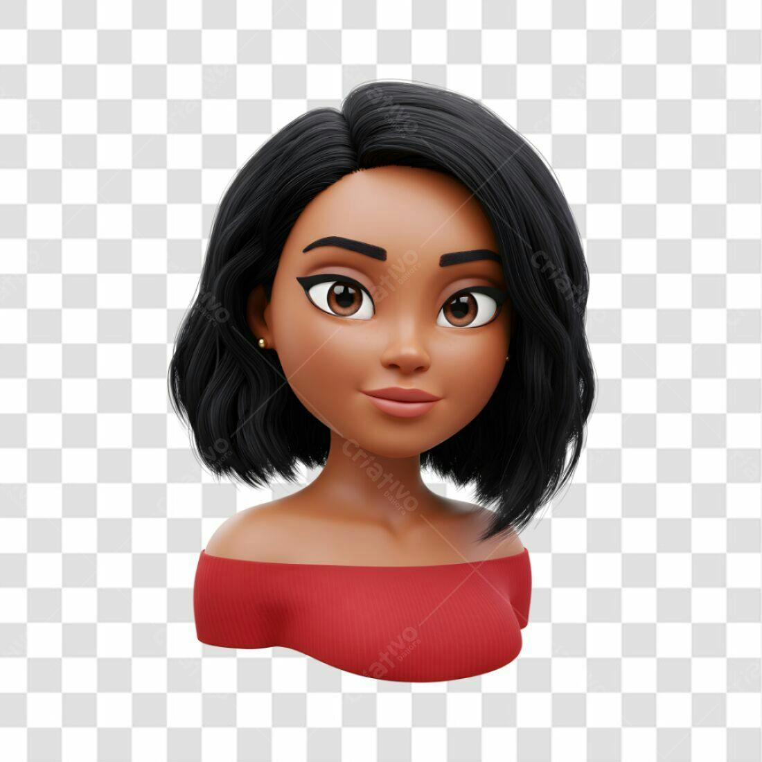 Avatar feminino PNG com fundo transparente