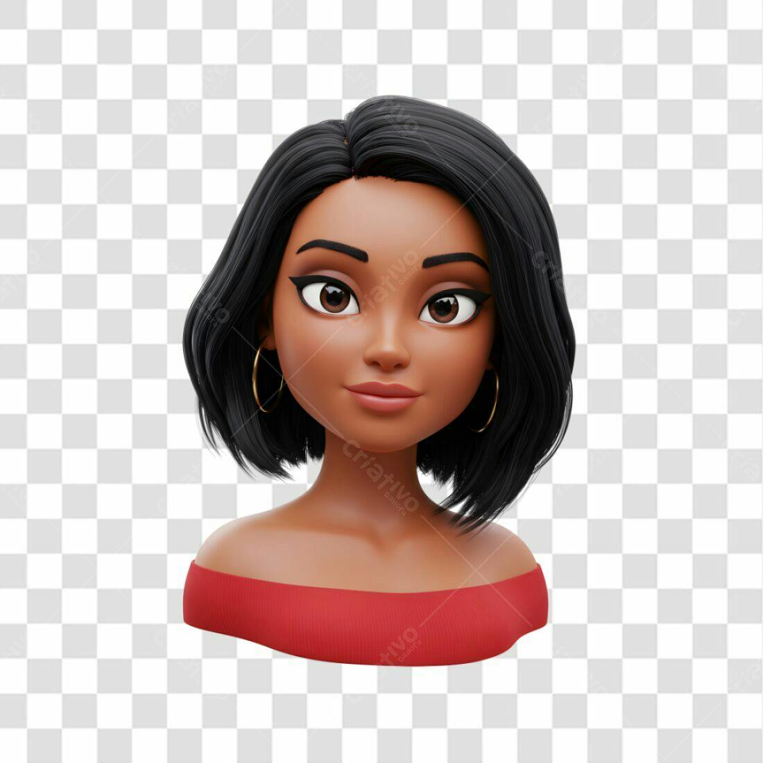 Avatar PNG com fundo transparente Mulher Negra