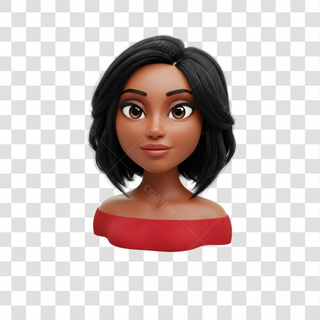 Avatar Mulher Negra PNG com fundo transparente