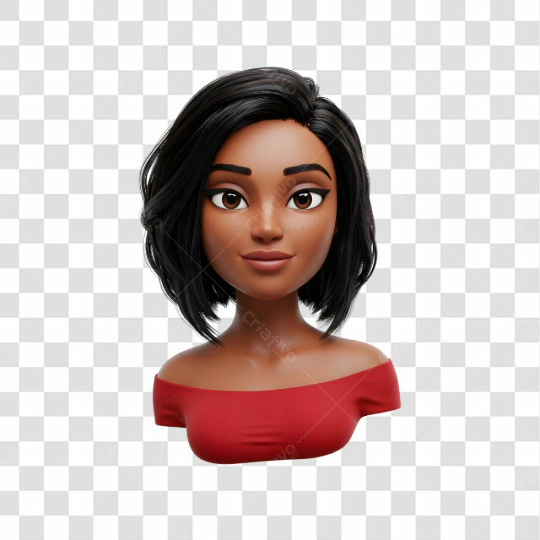 Avatar PNG com fundo transparente Mulher Negra