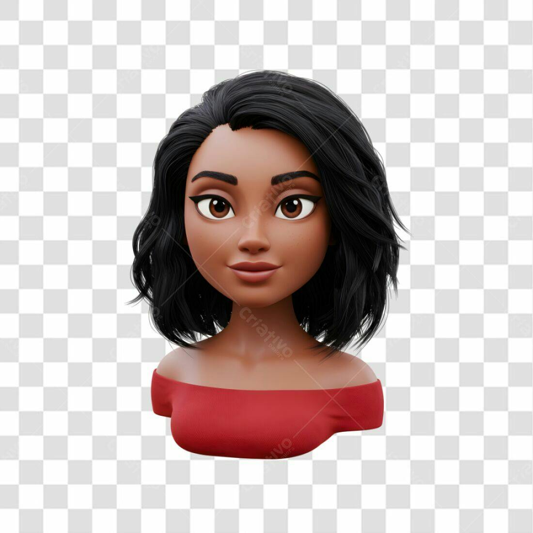 Avatar PNG com fundo transparente Mulher Negra