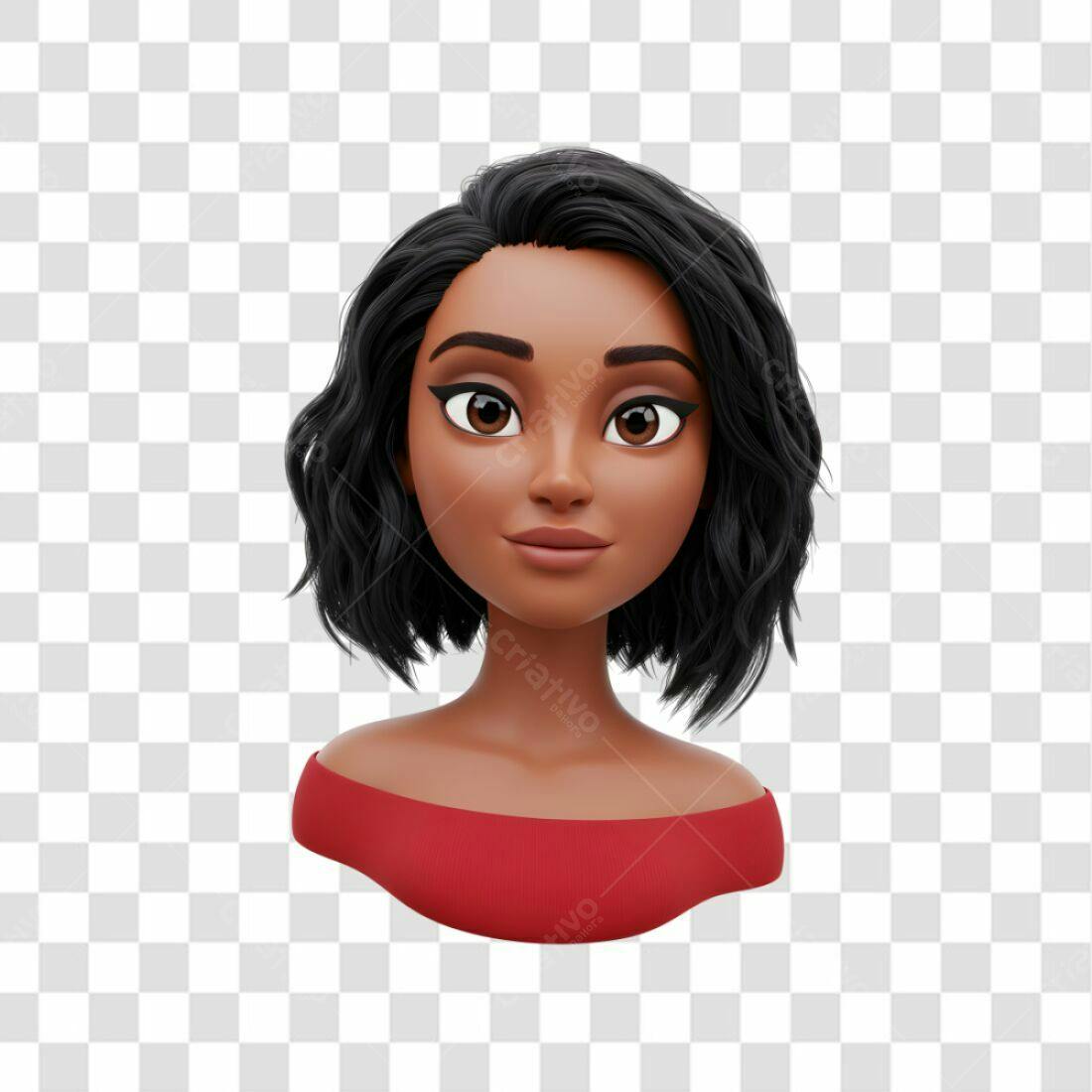 Avatar mulher negra PNG com fundo transparente