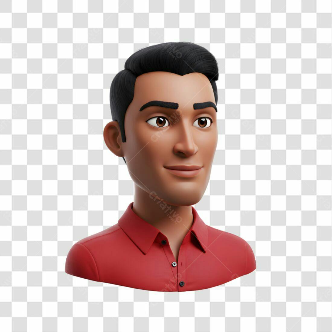 Avatar PNG com fundo transparente Homem de camisa vermelha
