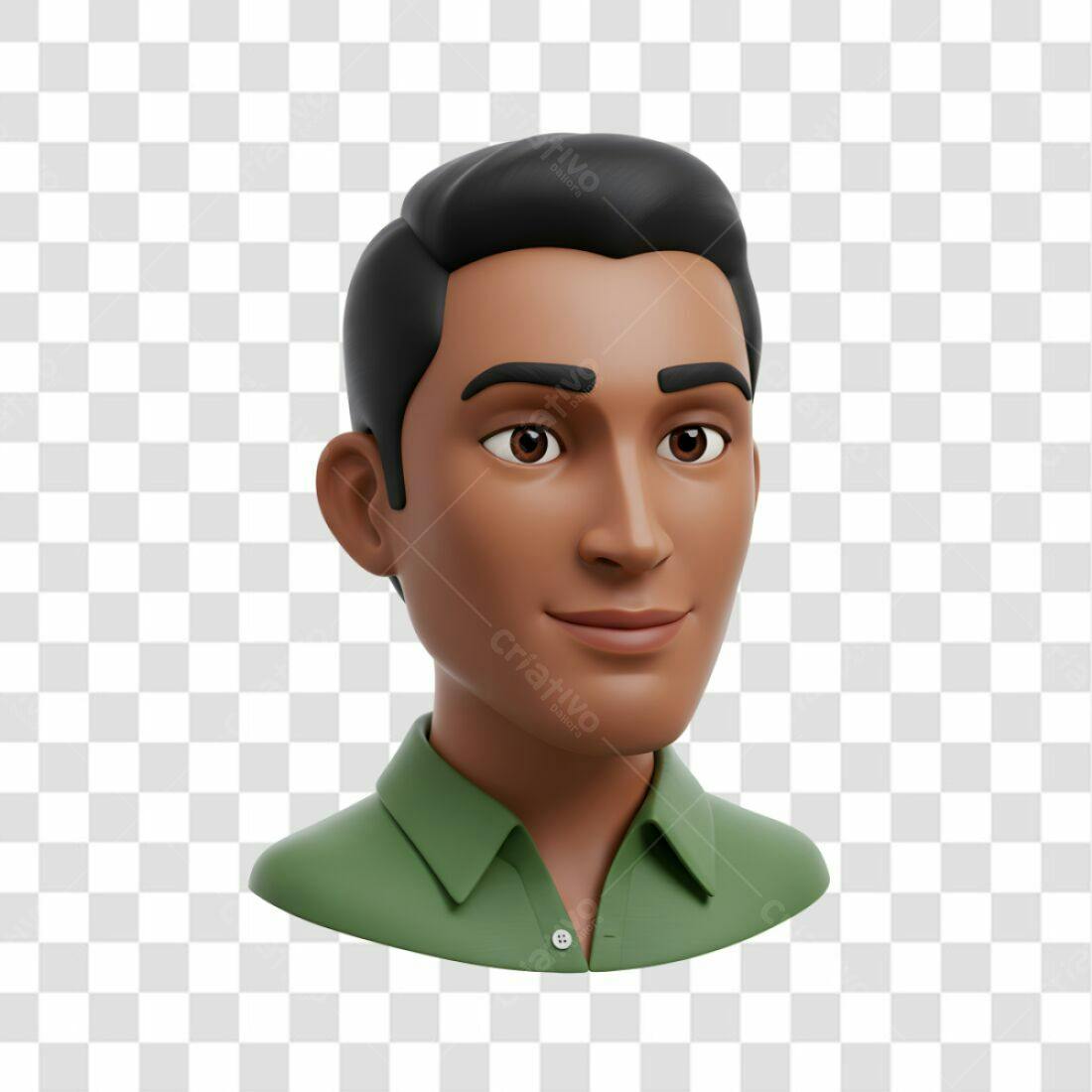 Avatar PNG homem 3D com fundo transparente