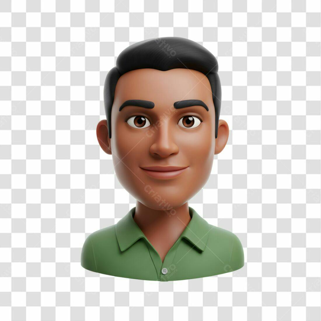 Avatar PNG com fundo transparente Homem de camisa verde