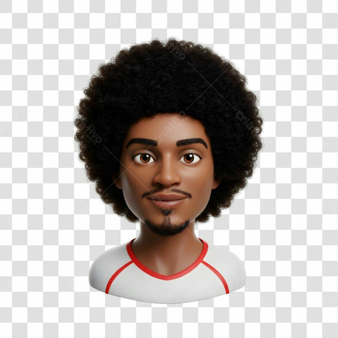 Avatar PNG com fundo transparente Homem Afro
